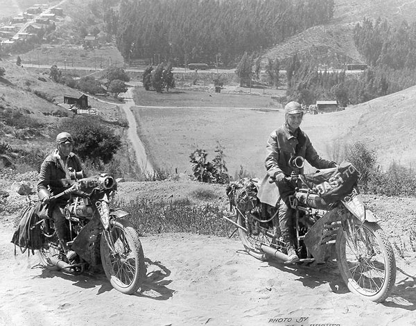 1916 – Augusta and Adeline Van Buren show military women they can ride motorcycle too