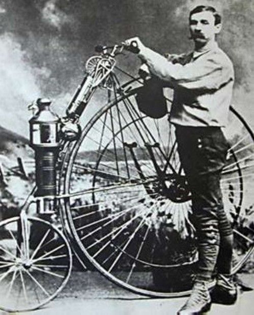 1871 – First steam single cylinder motorcycle invented.